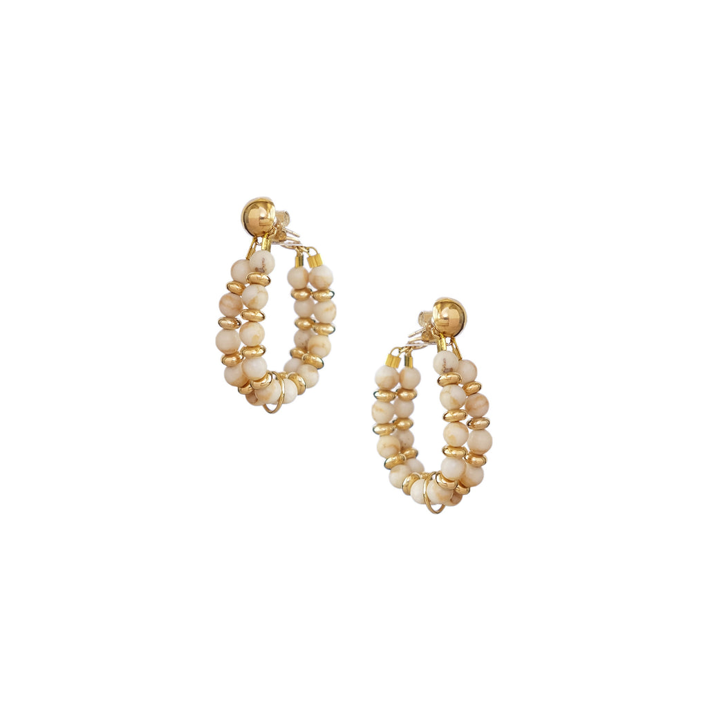 Kella Detachable Earrings in White Turquoise