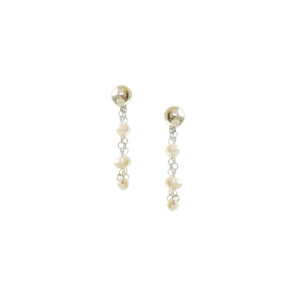 Pearl Rope Danglers in Silver