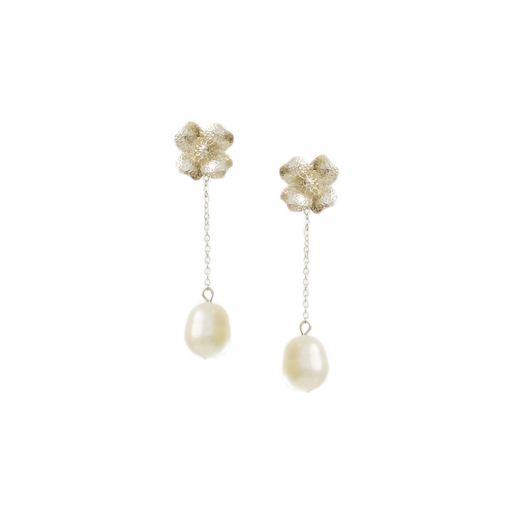 Gumamela Stud Earrings in Sterling Silver