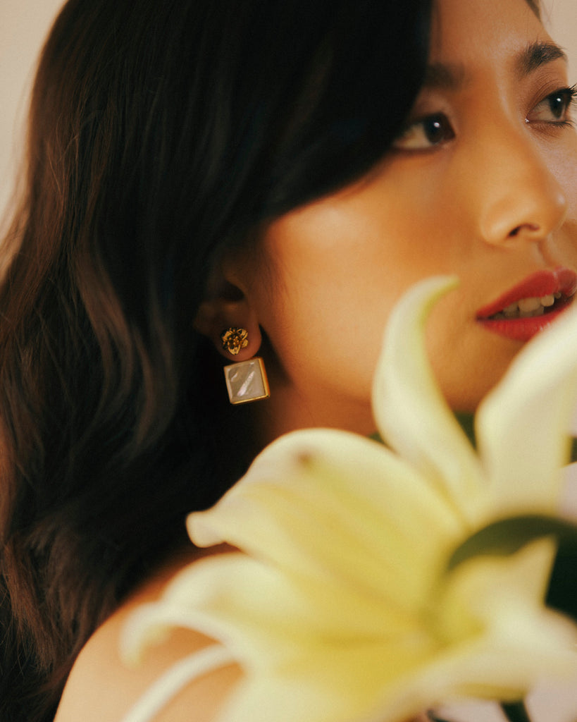 Gazer Stud Earrings in Gold