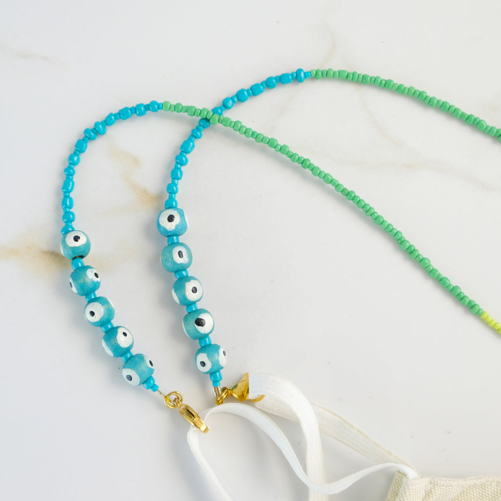 Seafoam Turtle Mask Lanyard