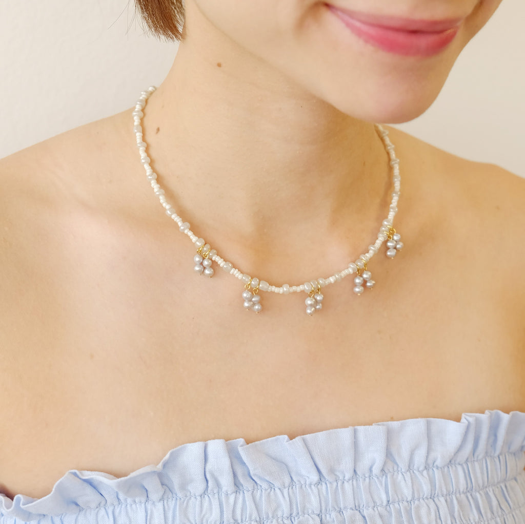 Mathilde Necklace in Powder Blue