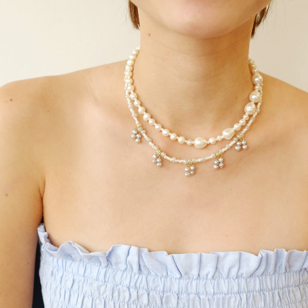 Mathilde Necklace in Powder Blue