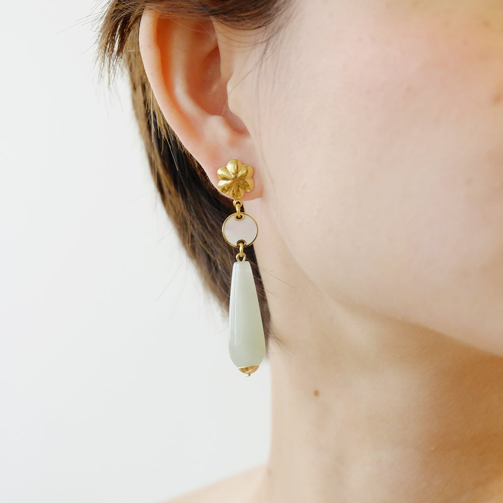 Goo Detachable Earrings in Emerald