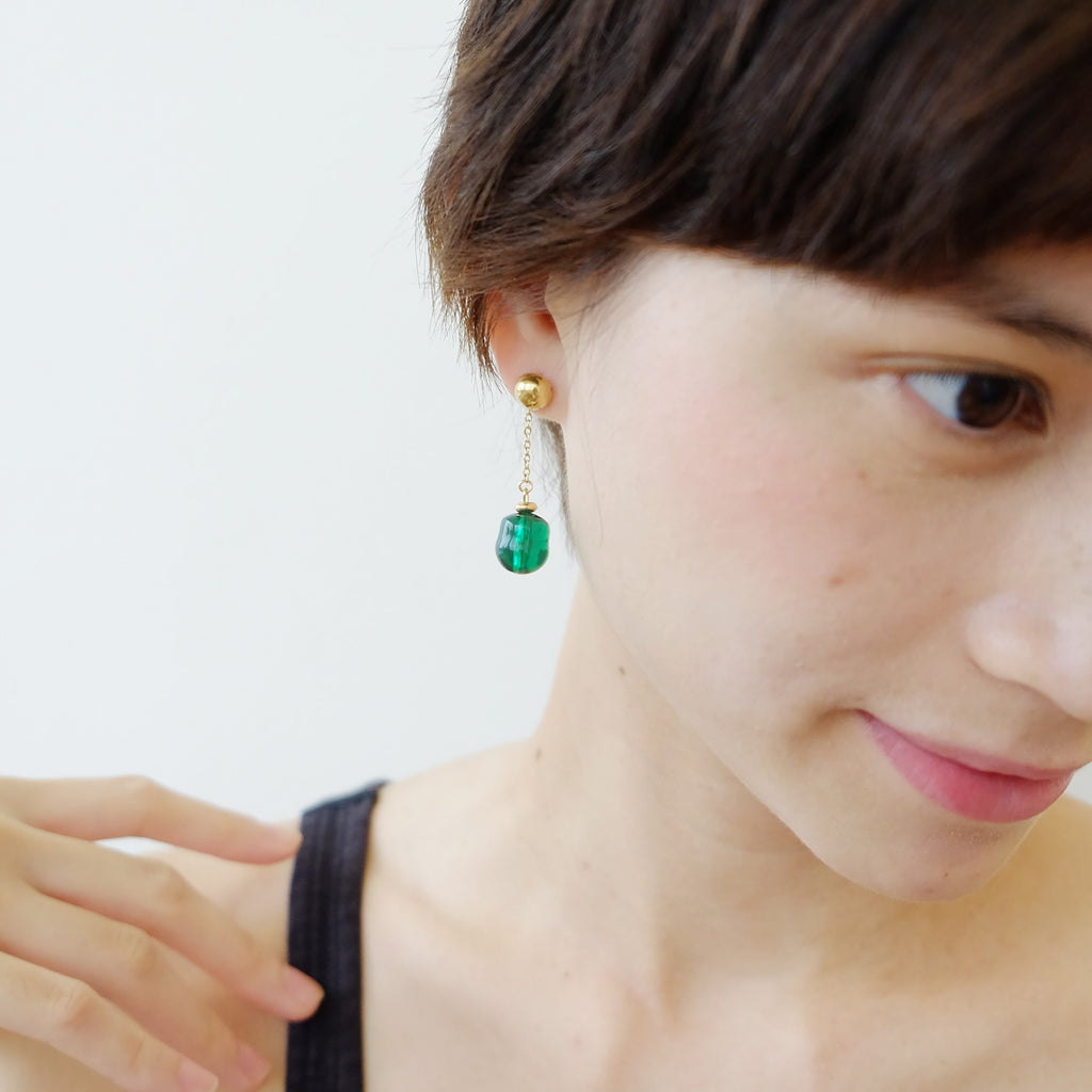 Goo Detachable Earrings in Emerald