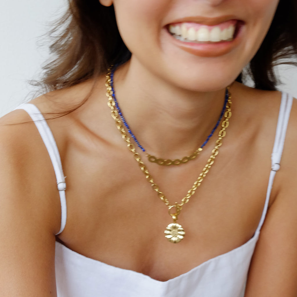 Brody Reversible Necklace in Lapis Lazuli