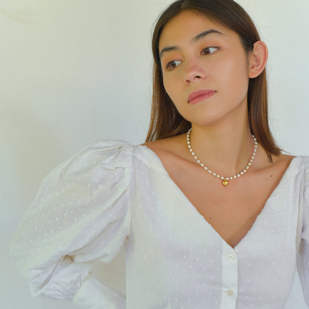 Coeur Necklace in Cream