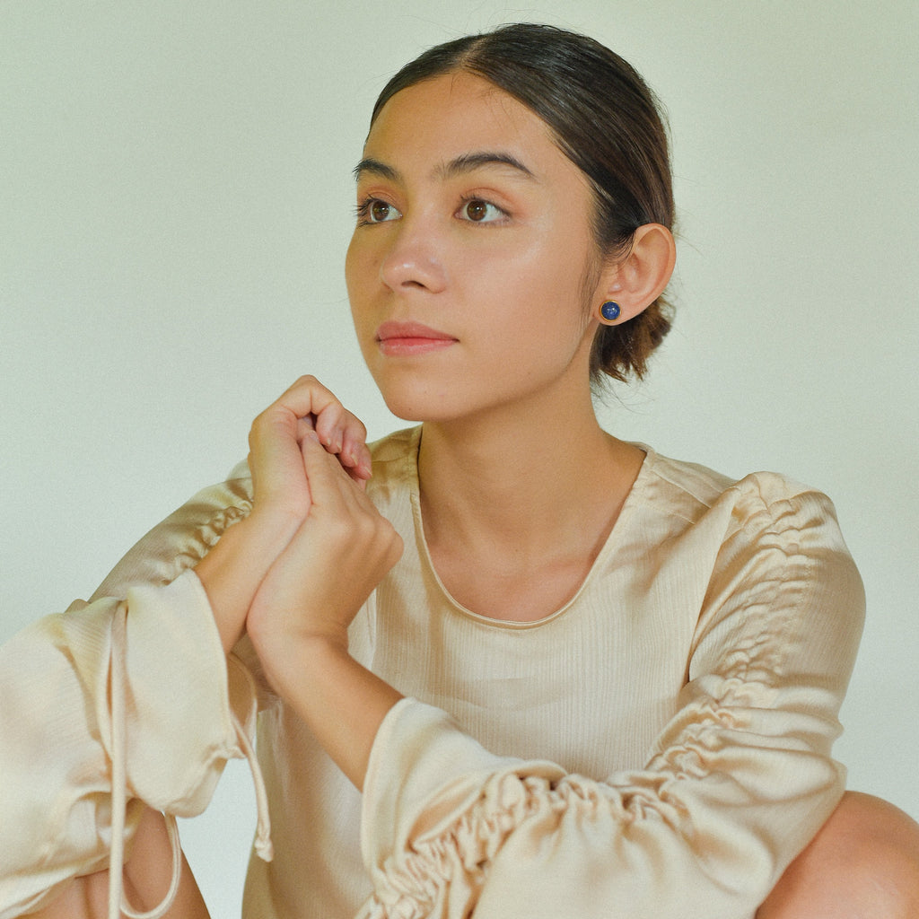 Lia Detachable Earrings in Lapis Lazuli