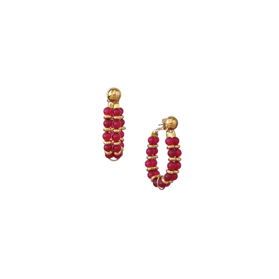 Kella Detachable Earrings in Red Agate