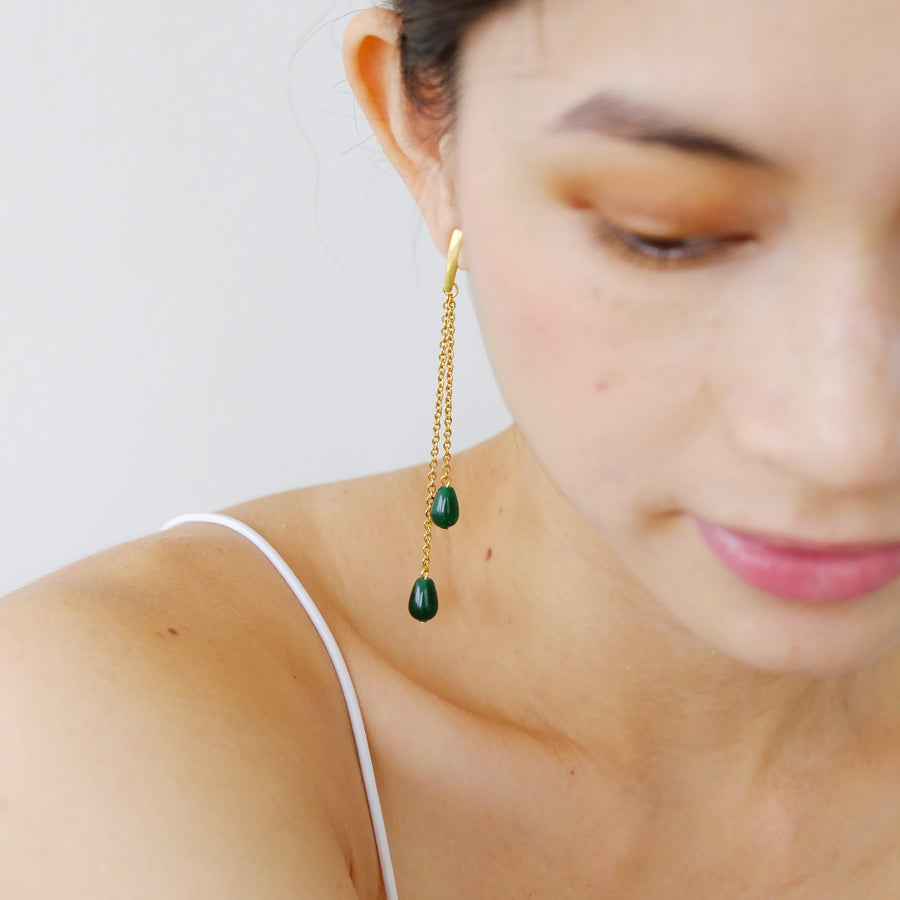 Mika Earrings in Jade
