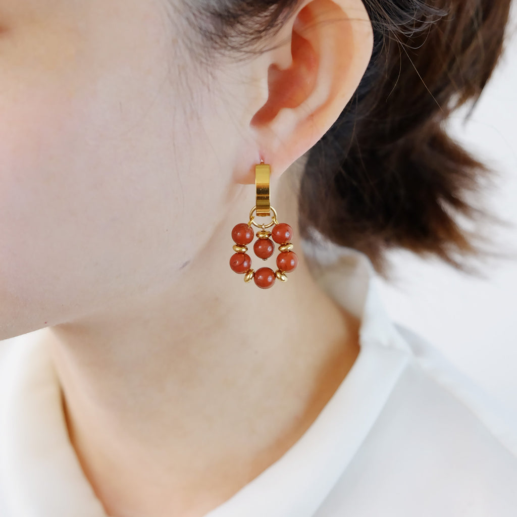 Bubble Charms in Red Jasper