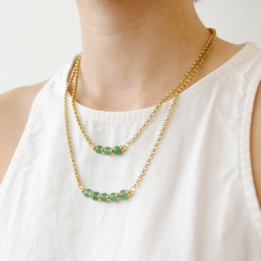 Luca 2-Layer Necklace in Jade