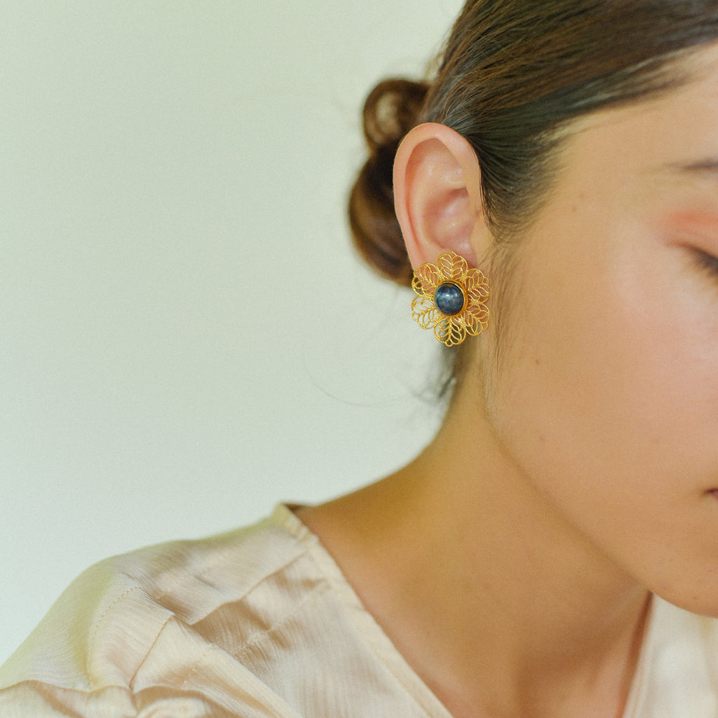 Lia Detachable Earrings in Lapis Lazuli